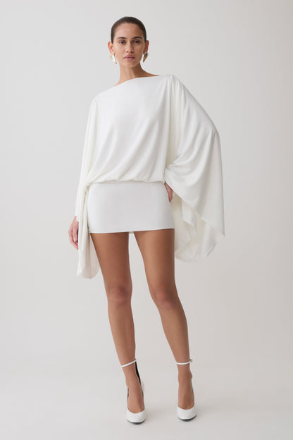Jessy Draped Open Back Mini Dress - Ivory