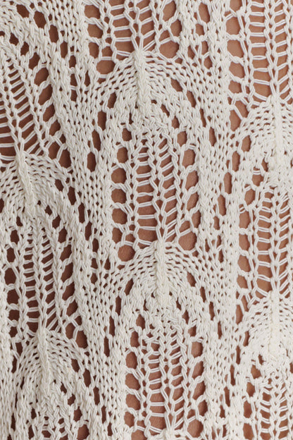 Corey Crochet Halter Neck Top - Ivory