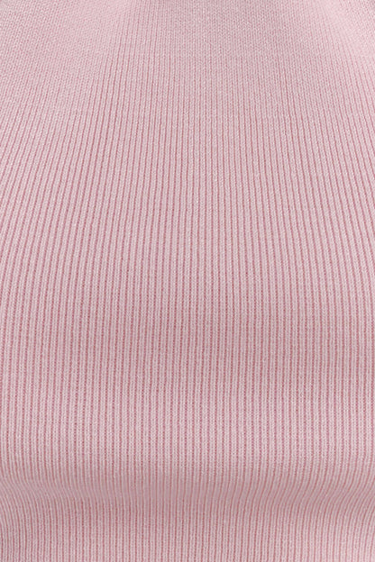 Angelika Twist Front Knit Top - Baby Pink