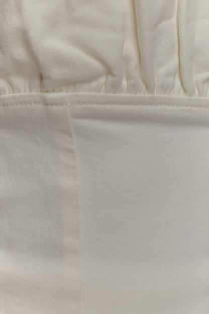 Cecilia Denim Frill Corset - White