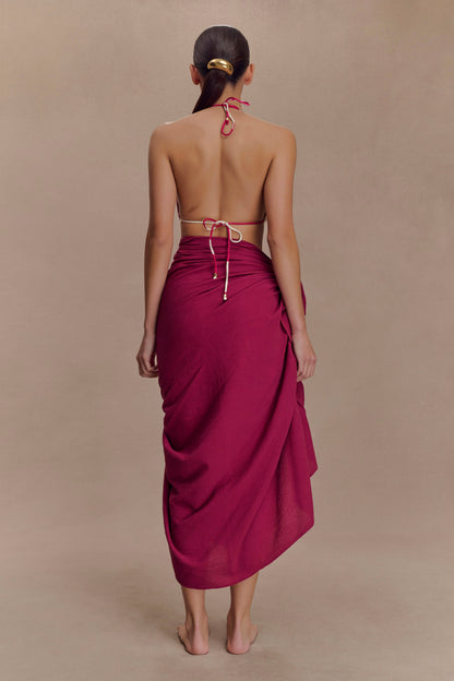 Evie Cotton Sarong - Wine