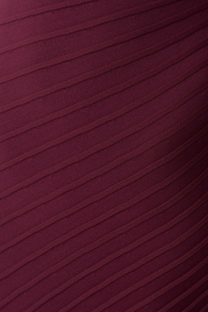 Milasandra Pleated Knit Dress - Plum