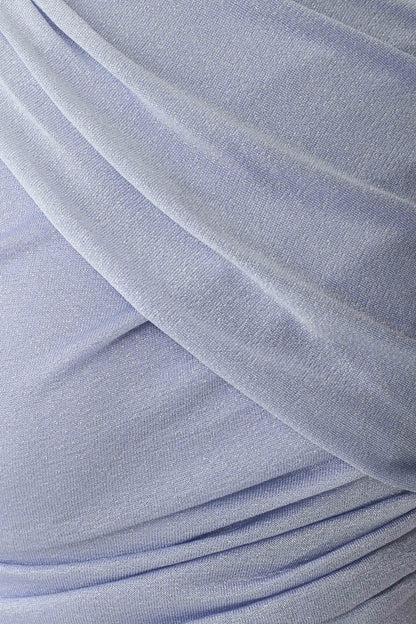 Adrienne One Shoulder Lurex Top - Pastel Blue