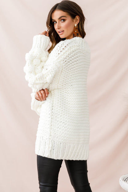 Moscow Chunky Knit Oversized Sweater White