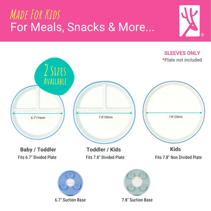 6.7" Porcelain Plate Silicone Suction Sleeve MistyBlue/Sage/Blush/Lilac