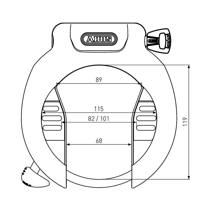 Abus, 4750S NR Pro Amparo, Frame Lock, Key, Black