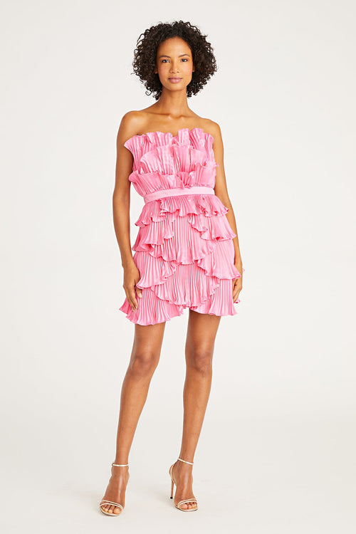 Reed Pleated Shell Mini Dress
