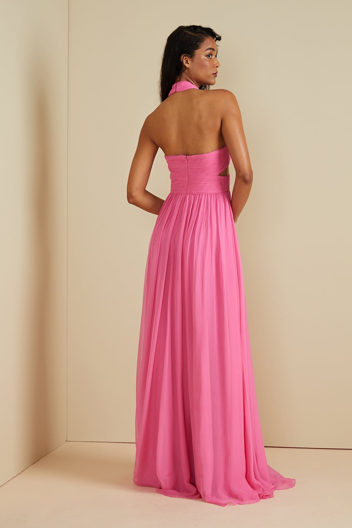 Paula Criss Cross Halter Gown
