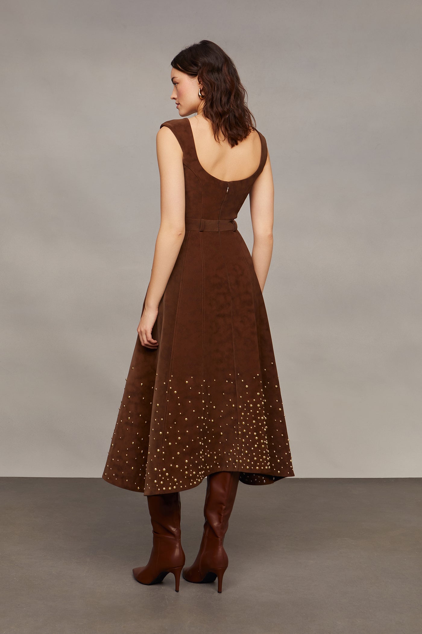 Kenny Suede Studded Midi