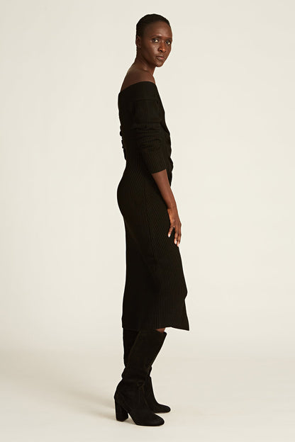 Trianna Off Shoulder Wool Dress