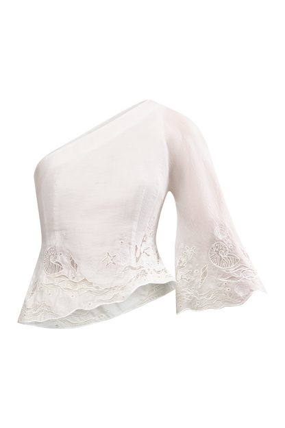 Olive Embroidered Top