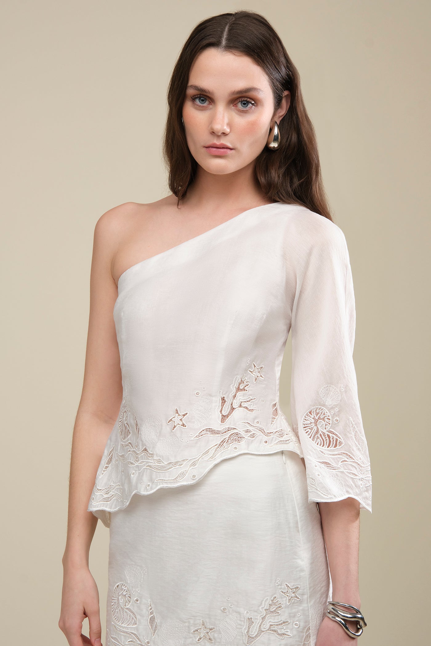 Olive Embroidered Top