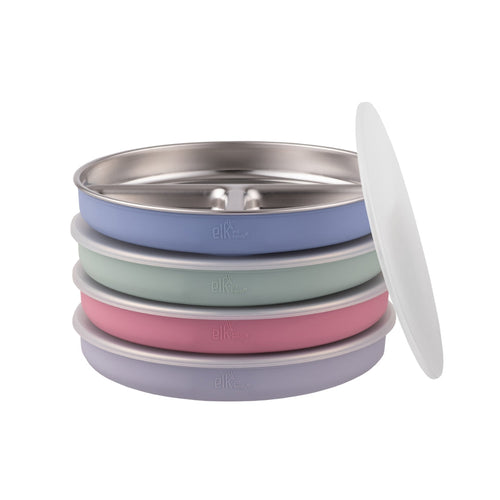 7.8" Stainless Steel Divided Plates with Silicone Sleeves