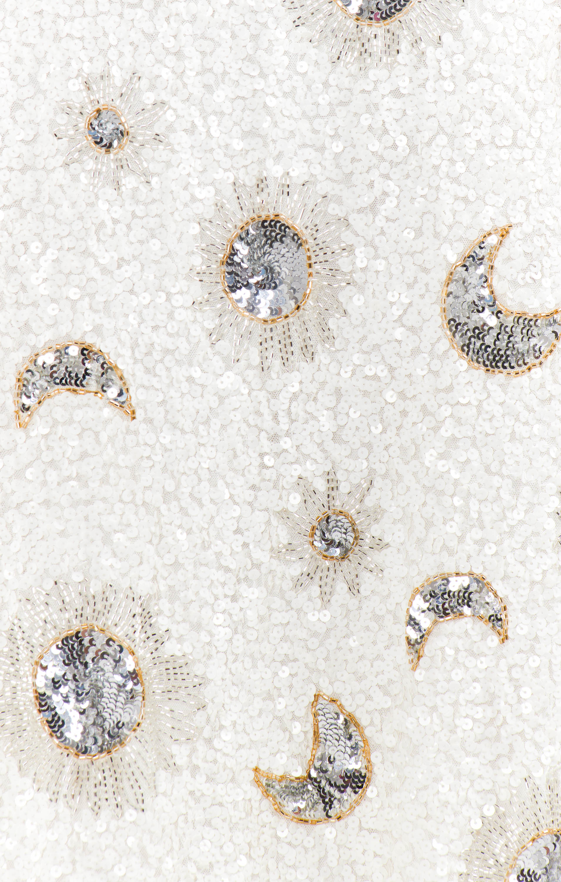 Last Call Top ~ White Celestial Sequins