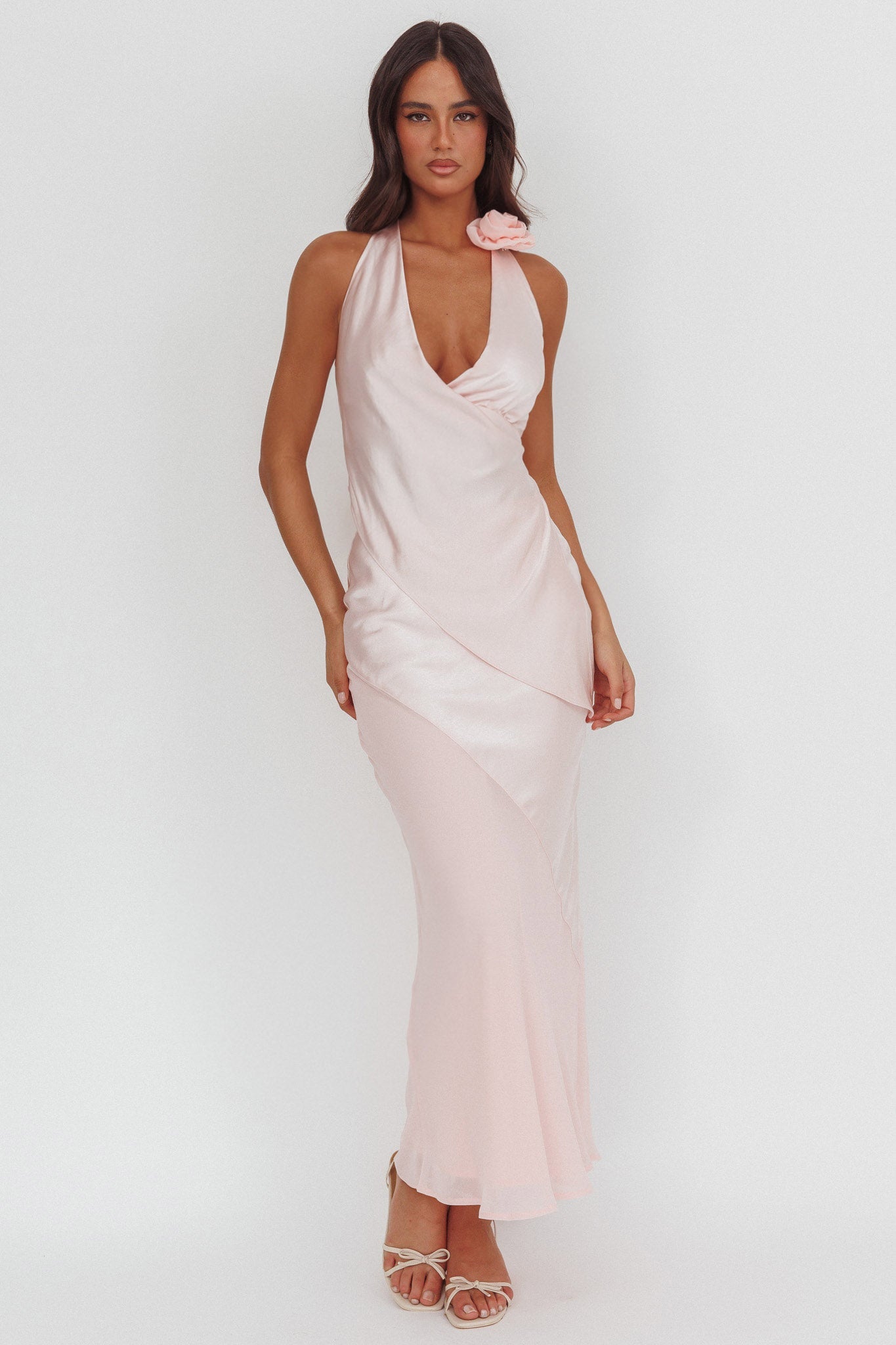 Easy Love Asymmetric Hem Halter Top Pink