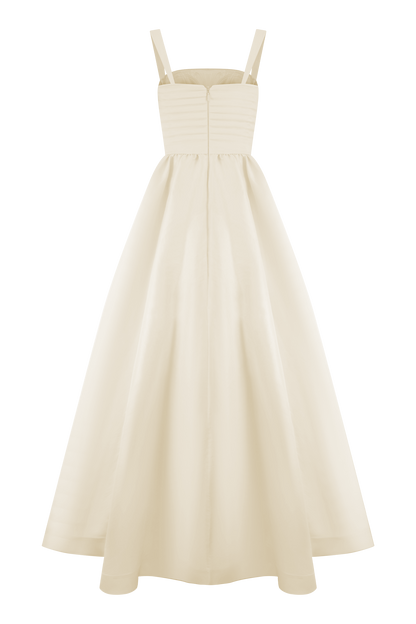 Carla Ruched Gown - Cream Ivory