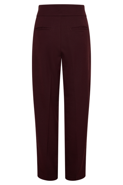 Penelope Pleated High Waisted Pants - Mahogany