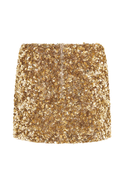 Porter Hand Beaded Mini Skirt - Gold
