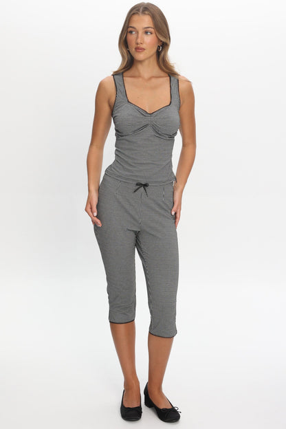 Girl's Trip Sweetheart Top Checker Black
