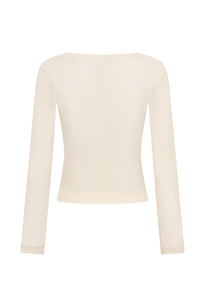 Lumi Long Sleeve Mesh Top - Bone