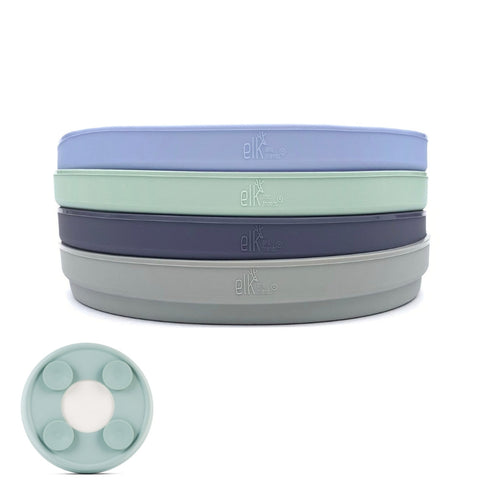 7.8" Porcelain Plate Silicone Suction Sleeve MistyBlue/Sage/Navy/Gray