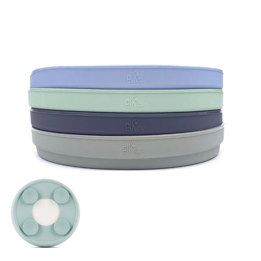 7.8" Porcelain Plate Silicone Suction Sleeve MistyBlue/Sage/Navy/Gray