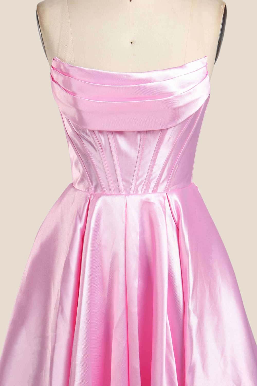 Cowl Neck Red Satin A-line Formal Dress