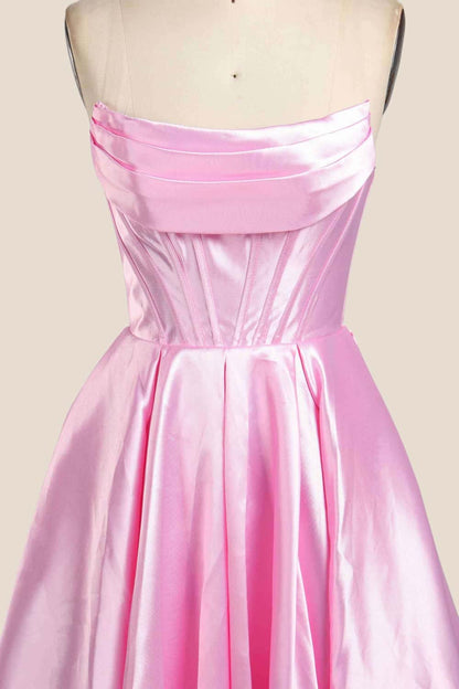 Cowl Neck Red Satin A-line Formal Dress