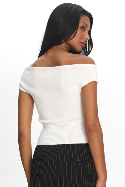 Renza Knit Top White