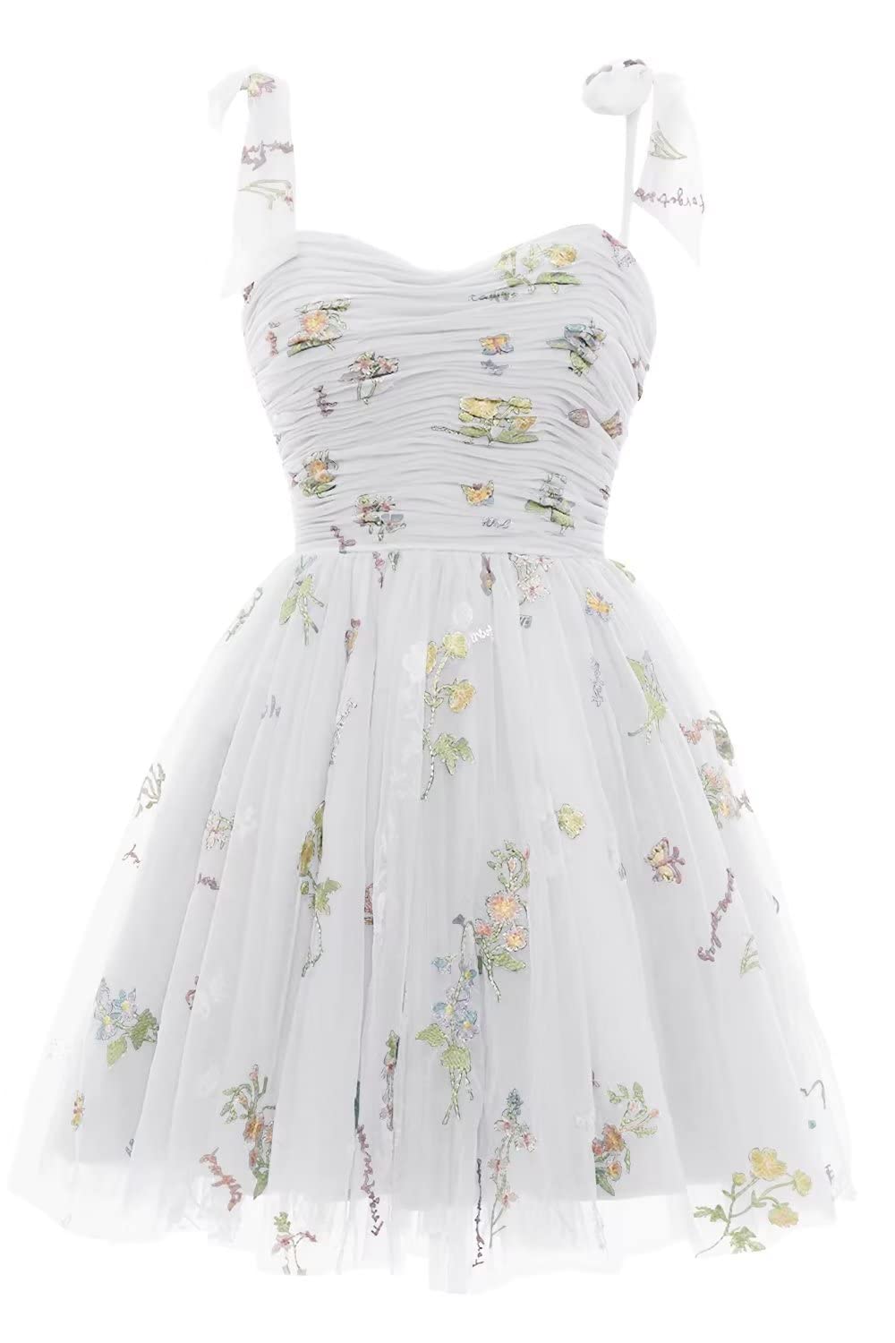 Black A-line Floral Short Princess Dress