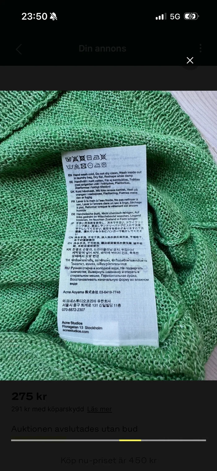 Acne Studios-linnekjol NWOT