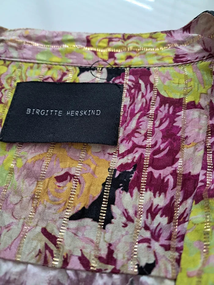 Birgitte Herskind Alice Silk Floral Wrap Mini-sidenklänning