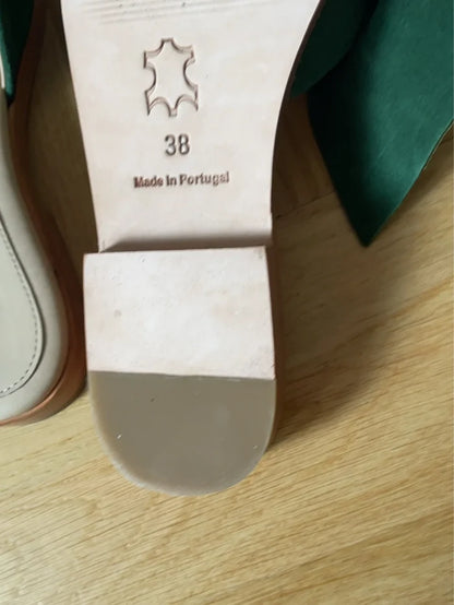 Blankens The Rhodes Green-skinnsandaler NWOT