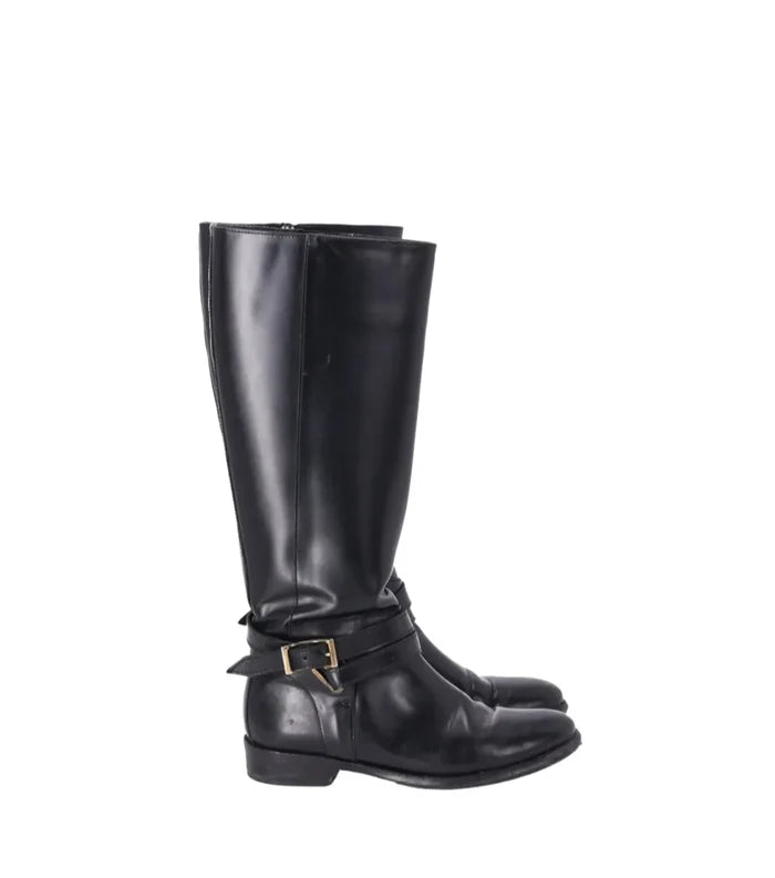 Burberry Adelaide Bridle Flat Knee-high Riding-skinnboots
