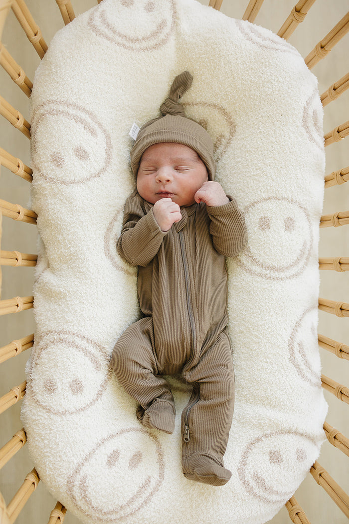 Cocoa Organic Cotton Ribbed Zipper