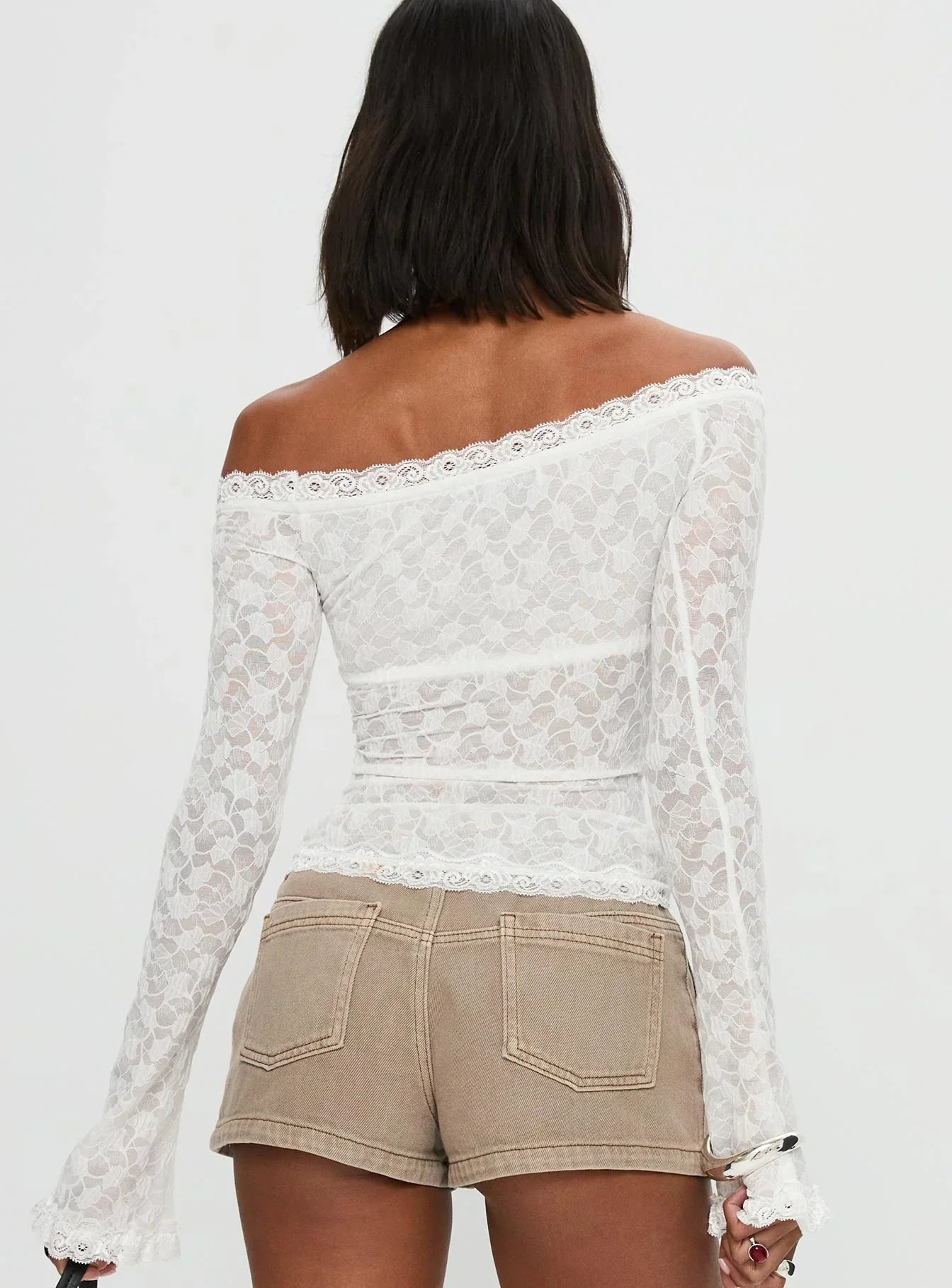 Mochapella Off The Shoulder Top White