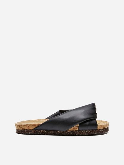 Flattered Lou Black Vegan-skinnsandaler