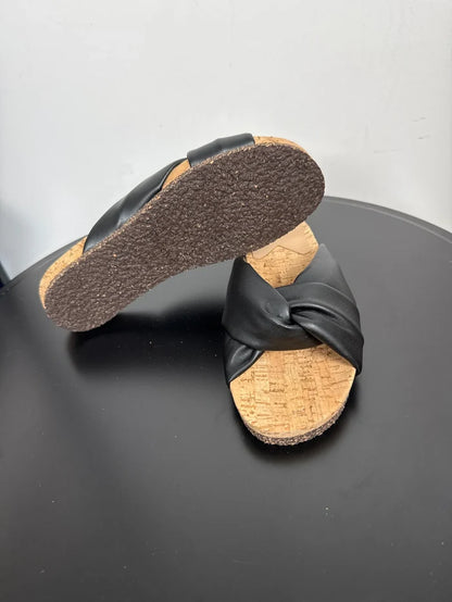 Flattered Lou Black Vegan-skinnsandaler
