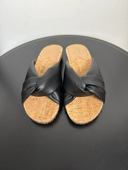 Flattered Lou Black Vegan-skinnsandaler