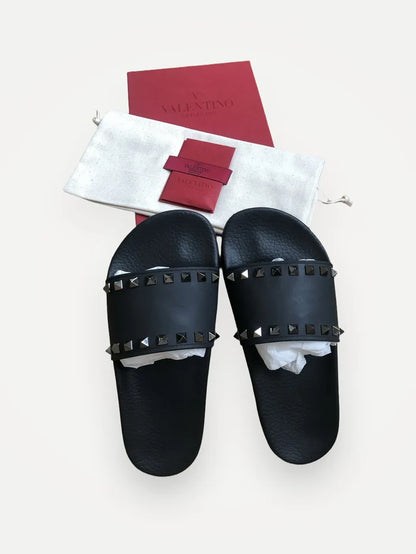 Valentino Rockstud Slides-sandaler NWOT