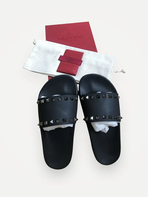 Valentino Rockstud Slides-sandaler NWOT