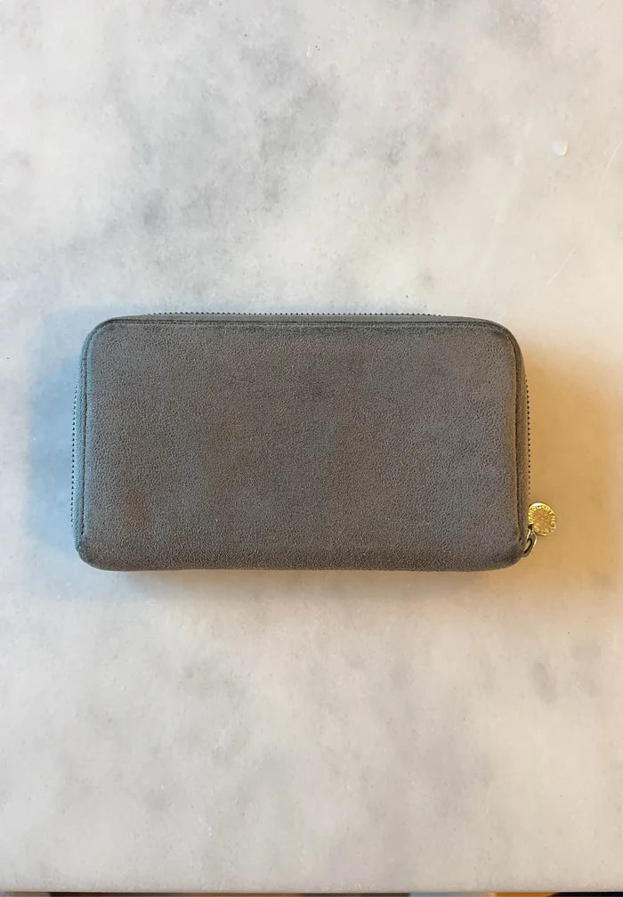 Stella Mccartney Grey Zip Around Falabella Wallet-skinnplånbok