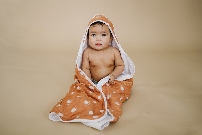 Sunshine Muslin Hooded Towel